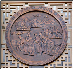 拜佛銅浮雕 拜佛銅浮雕