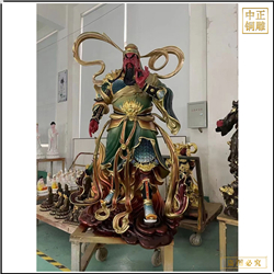 純銅綠衣關公雕塑擺件 純銅綠衣關公雕塑擺件