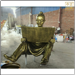 校園古代人物看書卷銅雕塑 校園古代人物看書卷銅雕塑