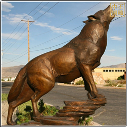 大型銅狼仰天吼叫銅雕塑 大型銅狼仰天吼叫銅雕塑