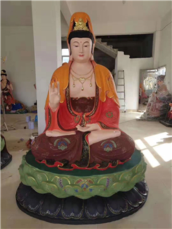 坐像彩繪觀(guān)世音菩薩雕塑